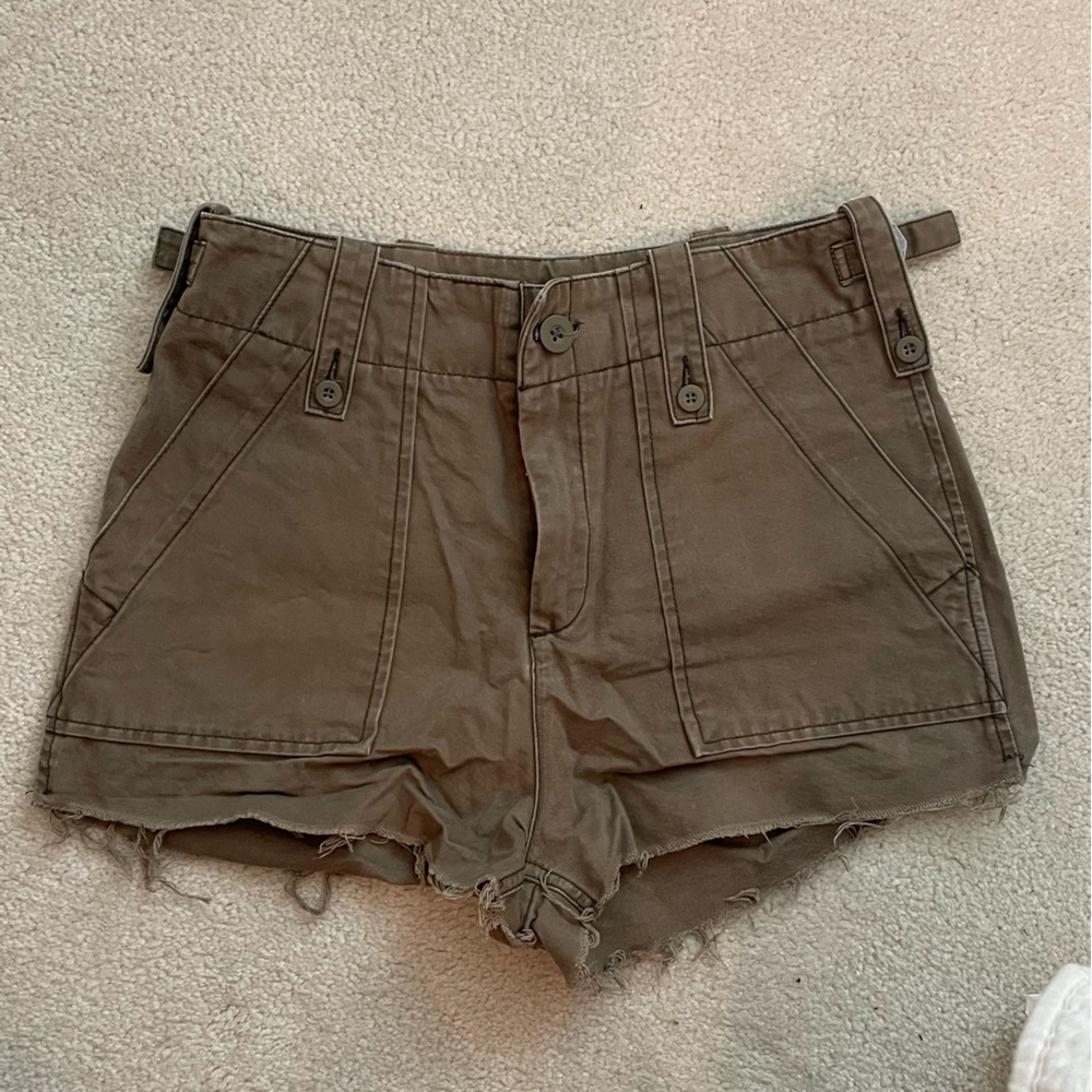 Olive green cargo shorts